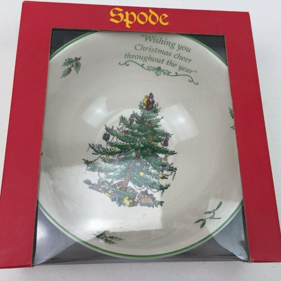 Spode Christmas Tree Porcelain China Revere Bowl With Box Legend Wishing Cheer - Picture 2 of 9